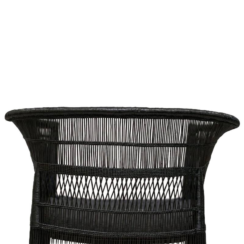 100% Solid Wood Frame Handwoven Natural Rattan Indoor Chair, Boho Farmhouse Accent Seating