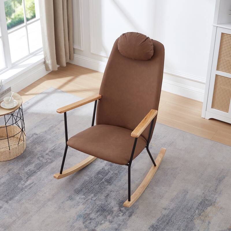 Modern Rocking Accent Chairs Comfy Side Chair for Nursery, Bedroom, Living Room