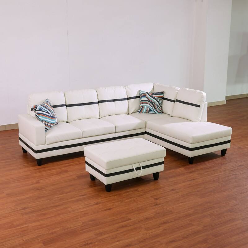 Semi PU Synthetic Leather And flannel 3Piece Sofa Set On Sale Bed