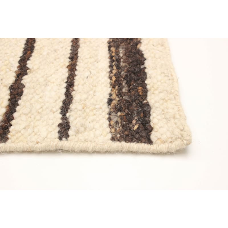 ECARPETGALLERY Hand-knotted Tangier Cream Wool Rug - 4'11 x 8'0