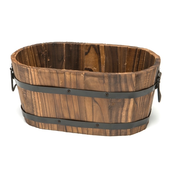 Small Oval Wooden Planter. Opens flyout.