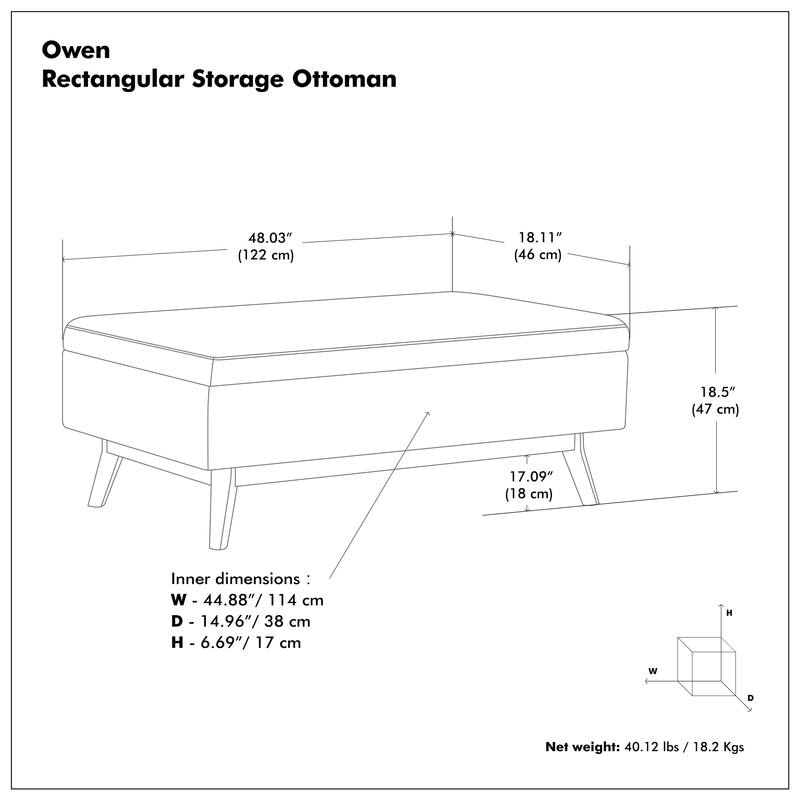 WYNDENHALL Ethan Mid Century Modern Table Ottoman