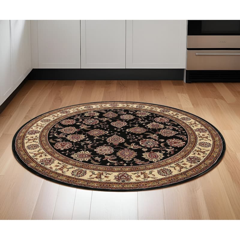 HomeRoots Oriental Traditional Runner Area Rug - 70.87 in. x 70.87 in.  x 0.43 in. - Round