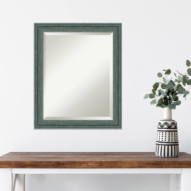 Upcycled Beveled Wood Framed Wall Mirror