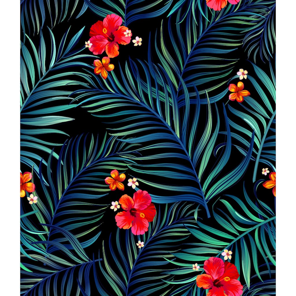Hanna Exotic Tropical Leaves Removable Wallpaper - 10'ft H x 24''inch W