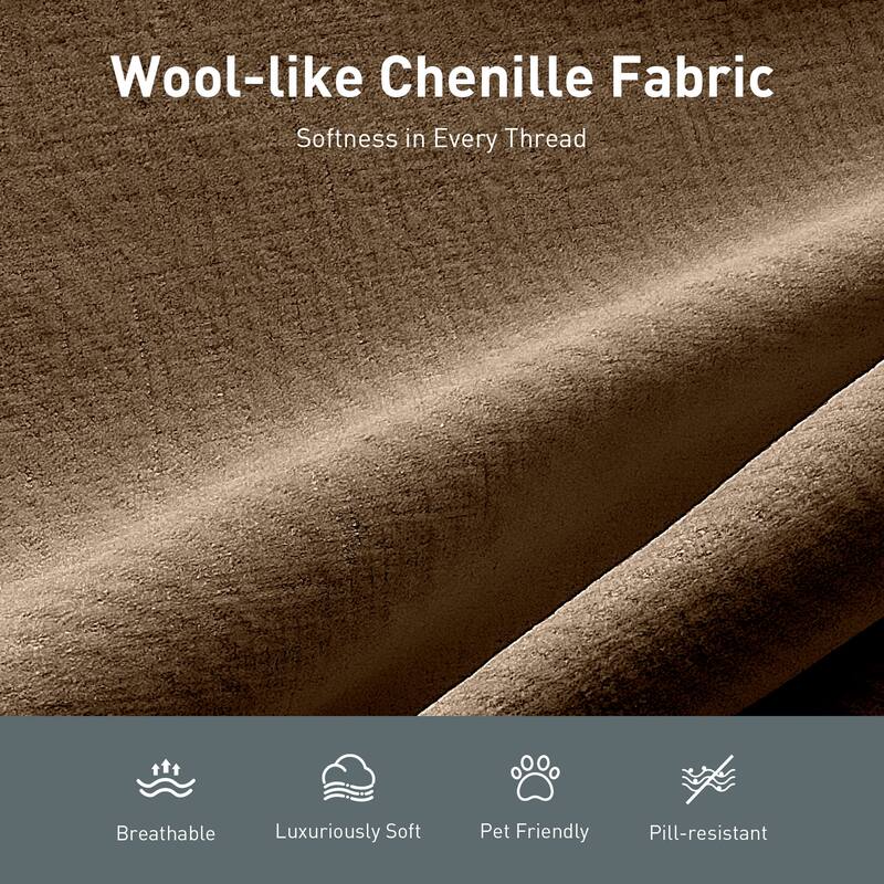 MAISON ARTS 2-Piece Chenille & Corduroy Sofa Set, Comfy 3/4/5-Seater Modular Loveseat & Armchair with Throw Pillows