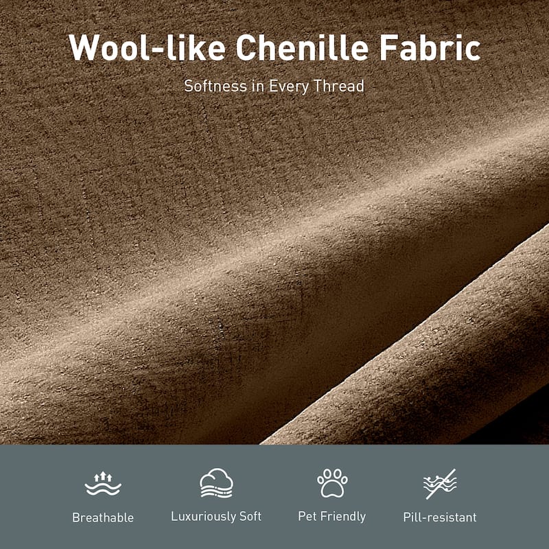 MAISON ARTS Cloud Modular Deep Seat Sofa, Chenille or Corduroy Sectional Couch with Removable Arms, 1–4 Seater