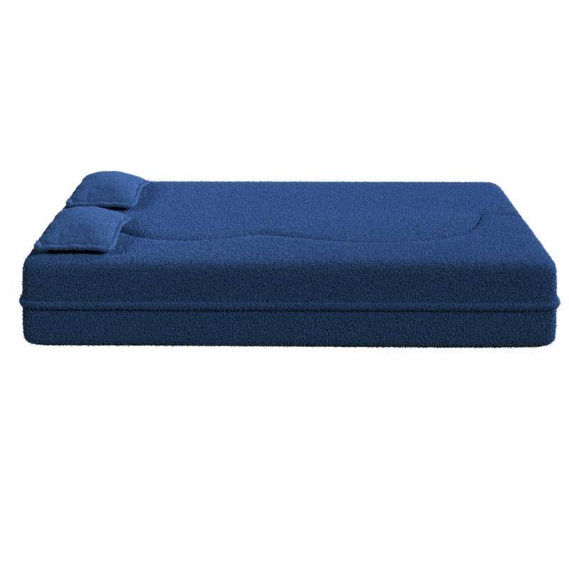 Modern Convertible Floor Sofa Bed - Full Size Foldable Sleeper with Memory Foam, 2 Pillows & No Assembly Needed