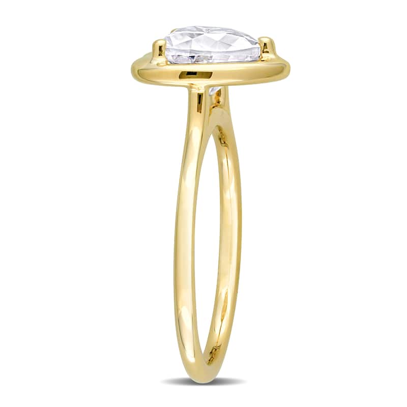 Miadora 2ct DEW Heart-Shaped Created Moissanite Engagement Ring in 10k Yellow Gold