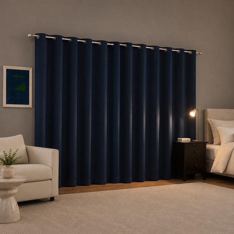 Sun Zero Sheridan Dual-Sided Magnetic Closure Total Blackout Grommet 2-Piece Curtain Panel Pair