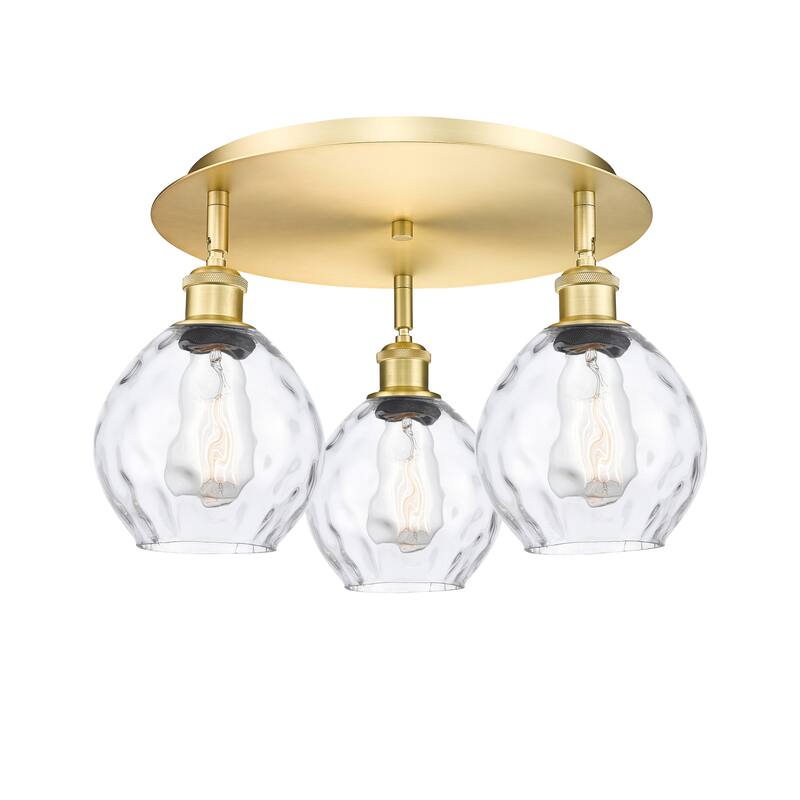Innovations Lighting Waverly - 3 Light 18" Flush Mount - Satin Gold