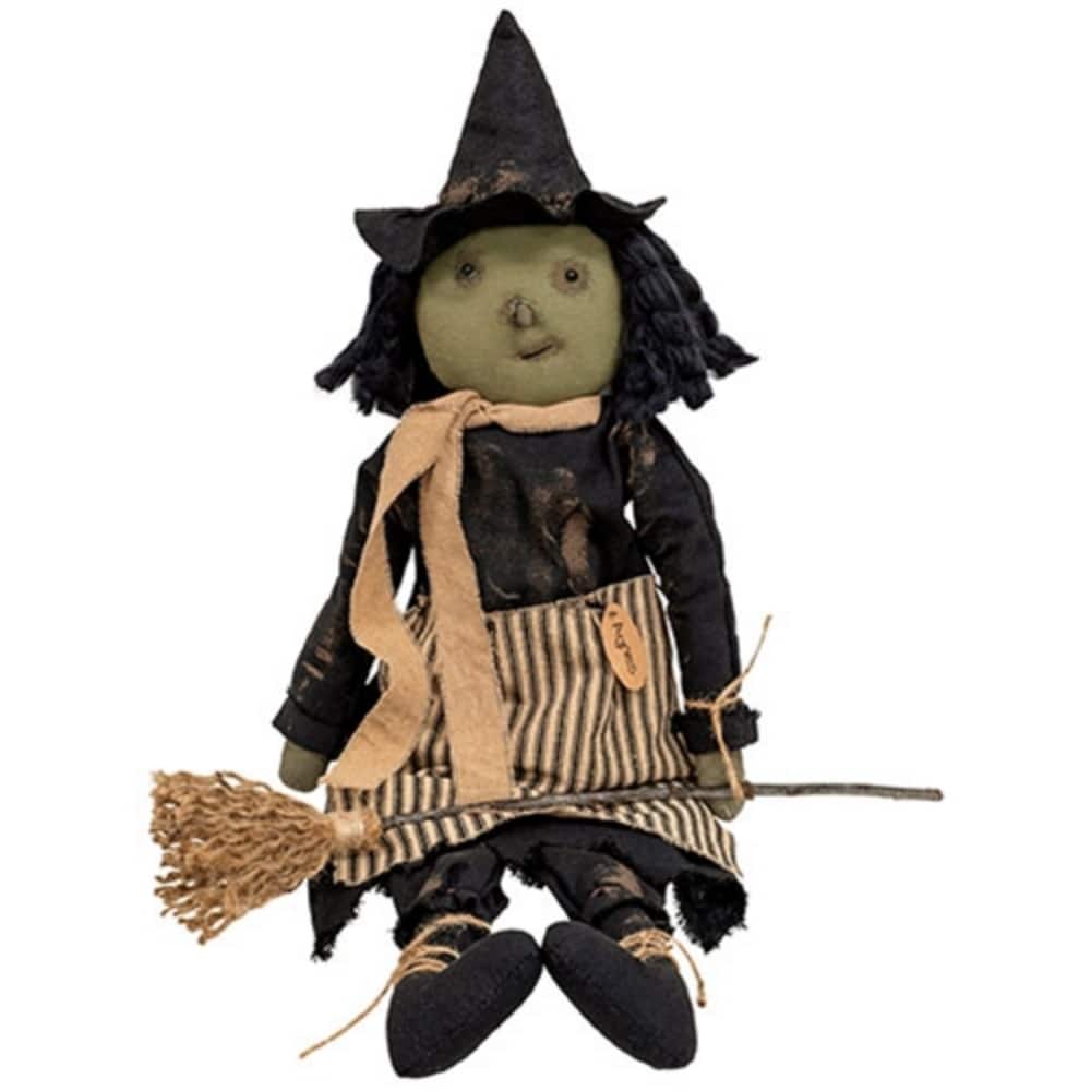 Agnes Witch Doll With Broom - Multi