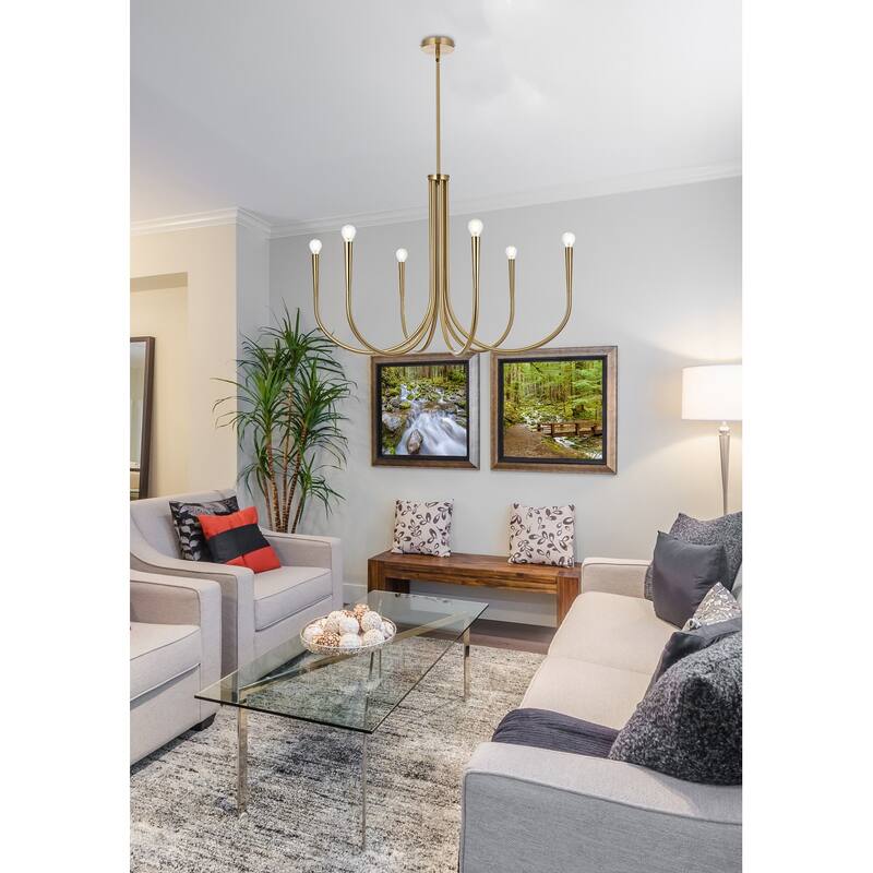 Elegant Lighting LD722D36 Layne 6 Light 36" Wide Taper Candle Style