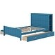 preview thumbnail 7 of 32, Wood Platform Beds Frame Full Size Storage Bed with Storage Shelves Headboard and 4 Drawers, Support Slats, Space Saving Storage