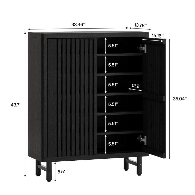 Wooden Bathroom Floor Cabinet, Adjustable Shelves Large Storage Sideboard Accent Cabinet for Bathroom Kitchen Living Room