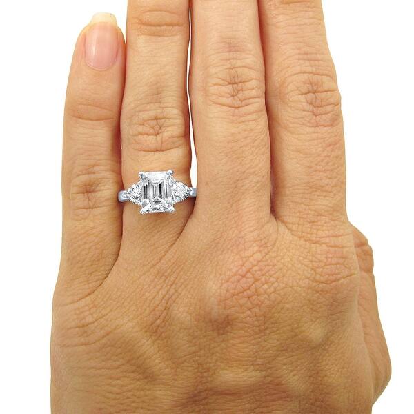 3.50Ct Trillion Cut Diamond Bridal Engagement Wedding Ring Set Solid 925 Silver