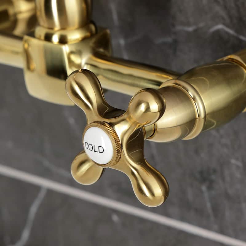 Heritage Two-Handle 2-Hole Wall Mount Bridge Kitchen Faucet