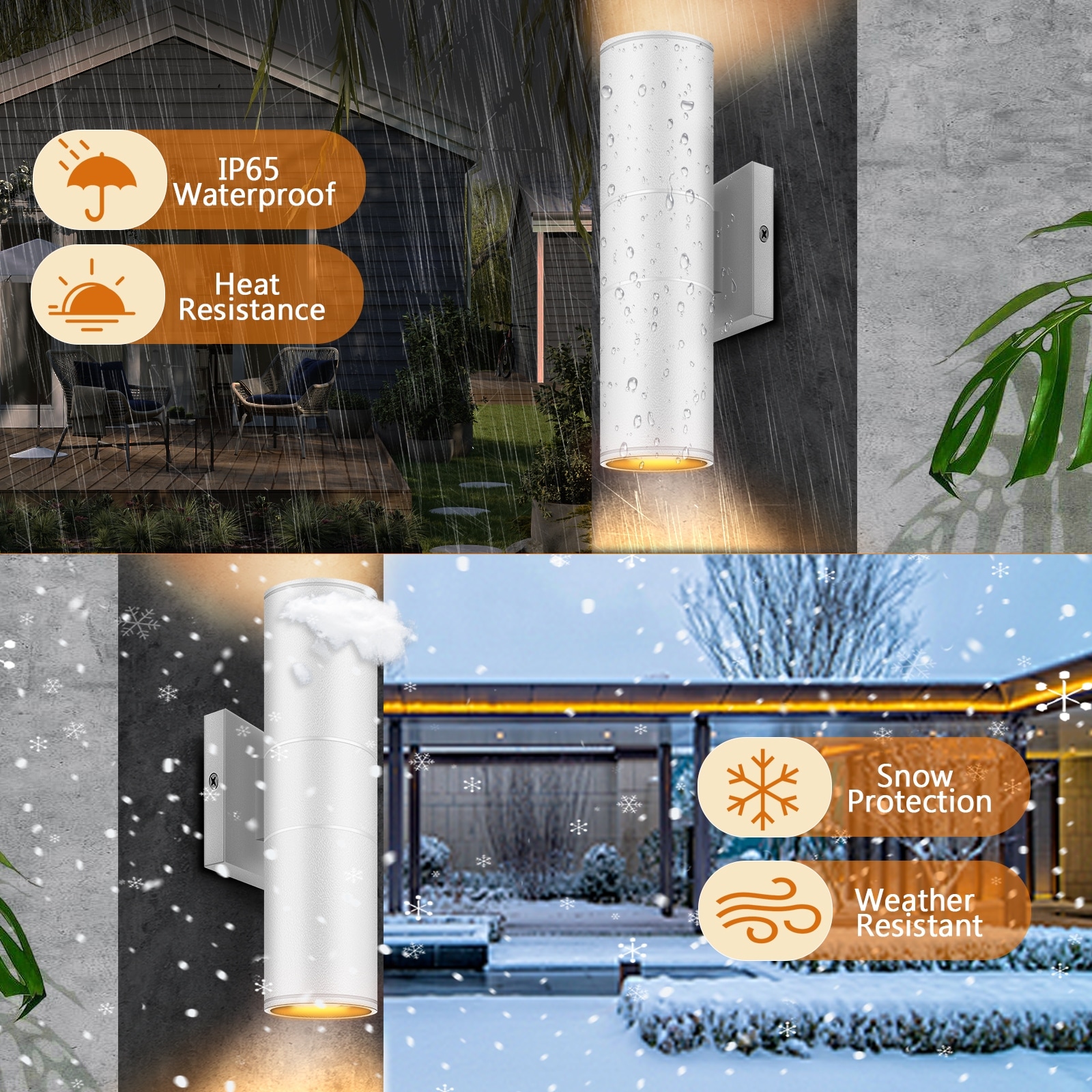 Up Down Outdoor Wall Light IP65 Waterproof Aluminum Cylinder LED-image