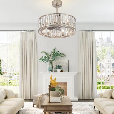 20-In Nickel Caged Ceiling Fan with Light Remote(5-Blade)