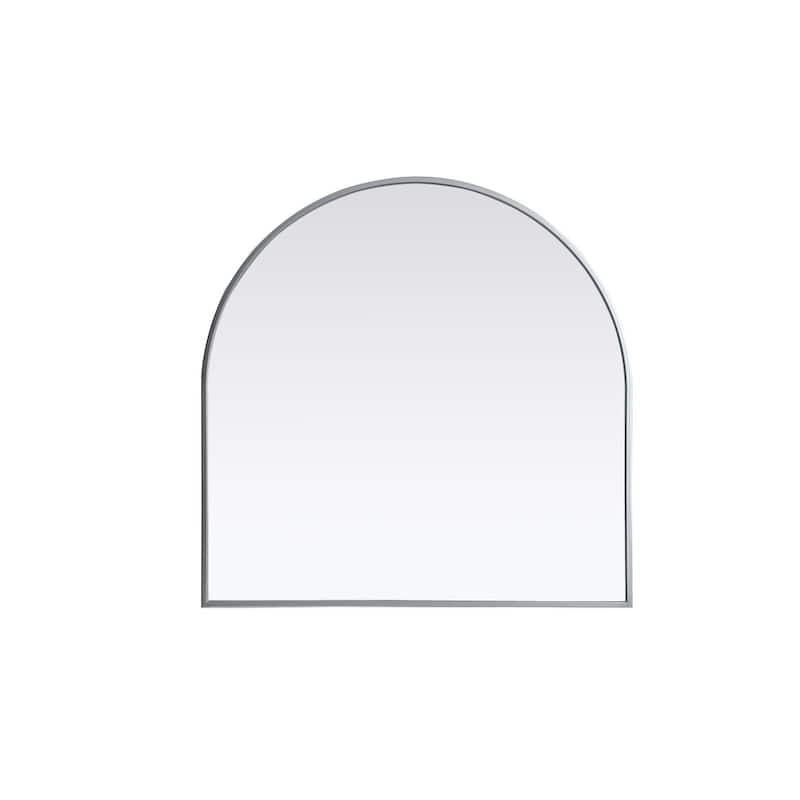 Indigo Home Metal Frame Arch Mirror 30x30 Inch - Silver