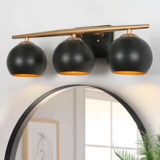 Modern Farmhouse 3-light Bathroom Vanity Lights Dimmble Globe Shades Wall Sconce - N/A
