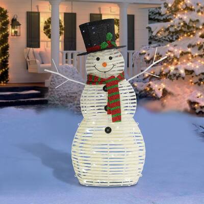 Puleo International 48" Outdoor Pre-Lit Snowman with LED Lights