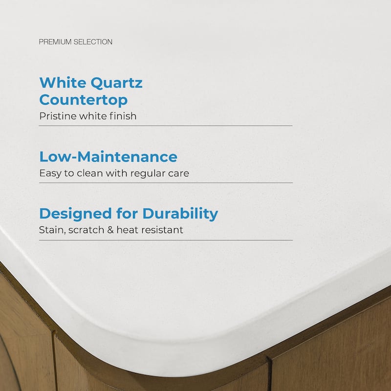 OVE Heidi Cortado Bathroom Vanity with White Quartz Top