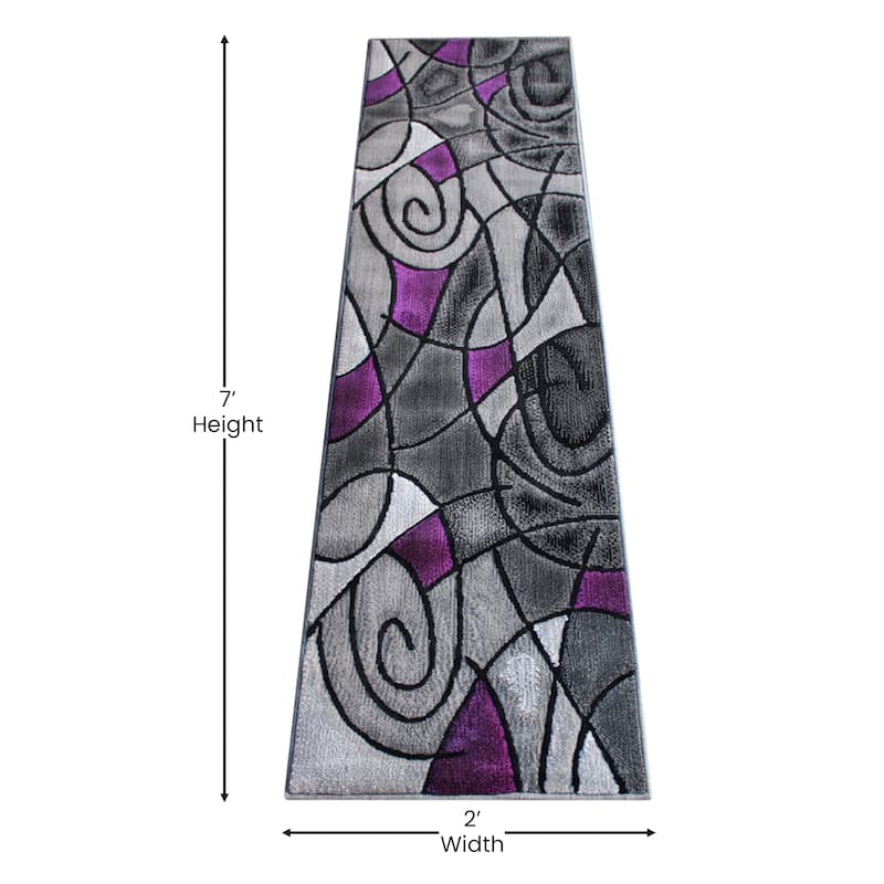 Modern Olefin Accent Area Rug - Abstract Pattern