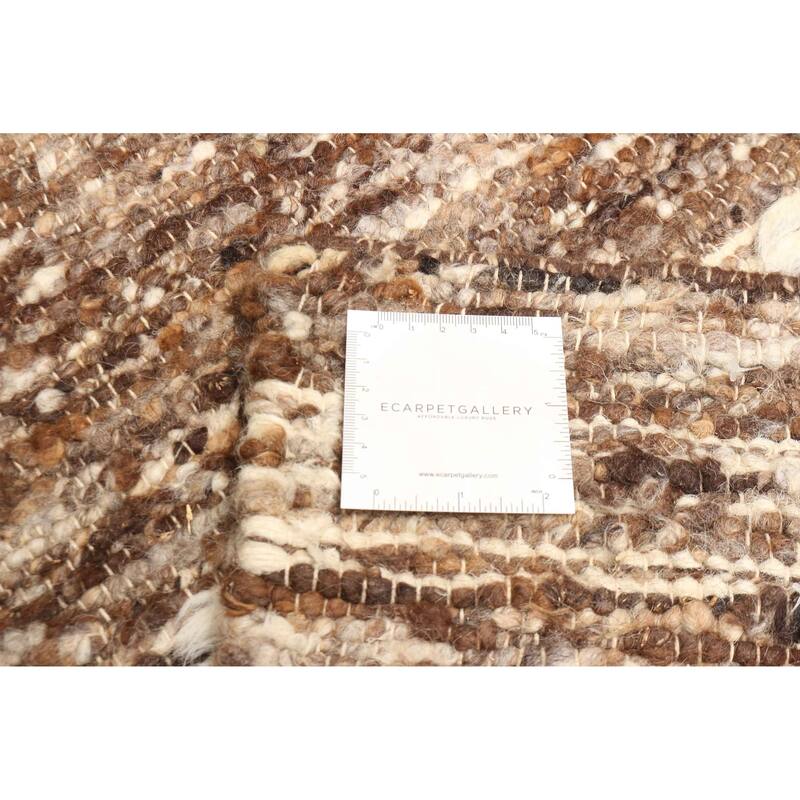 ECARPETGALLERY Braid weave Sienna Brown Wool Rug - 5'5 x 8'0