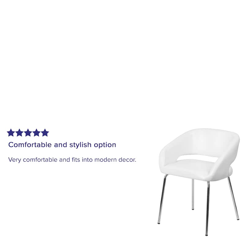 Contemporary LeatherSoft Side Reception Chair with Chrome Legs