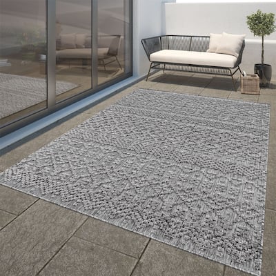 In- & Outdoor Rug Marrakesh Trellis Pattern with High/Low Effect