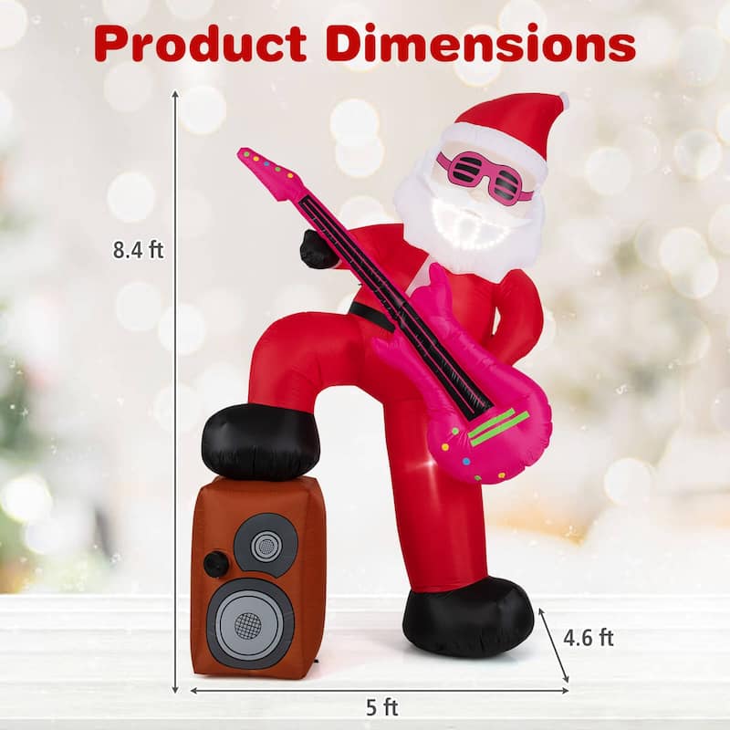 Costway 8.4 ft Inflatable Santa Claus with Music, Sound-synced Light - as pic shows - See Details