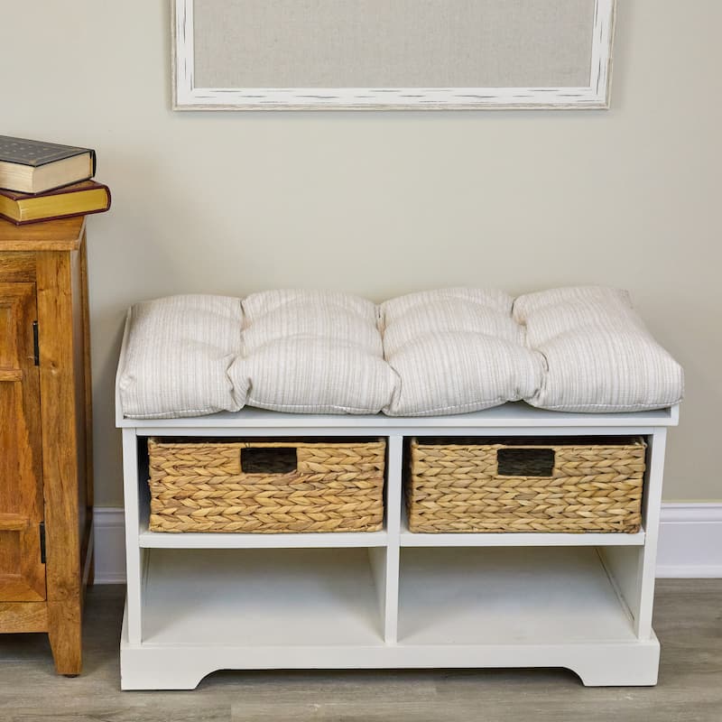 Klear Vu Tufted Omega Universal Bench Cushion - 35 x 14 - Cream