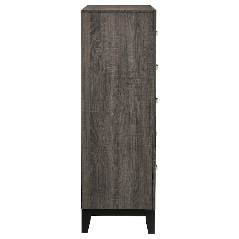 Watson Transitional Wood 5-drawer Bedroom Chest Grey Oak