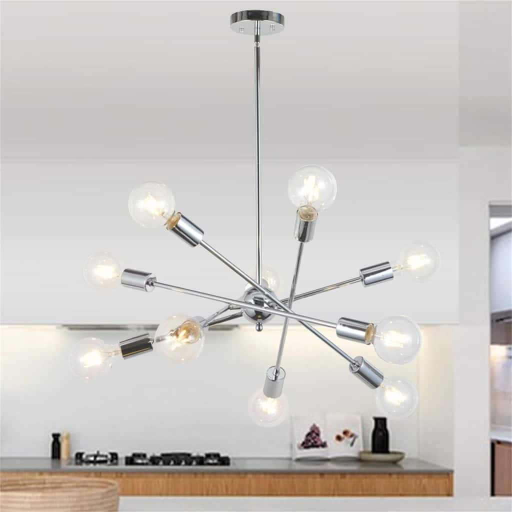 10 Lights Mid-Century Modern Sputnik Chandelier
