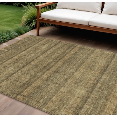 HomeRoots Striped Transitional Rectangle Outdoor Rug