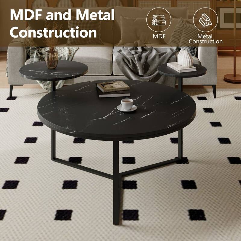 Modern Coffee Table with Two Display Shelves