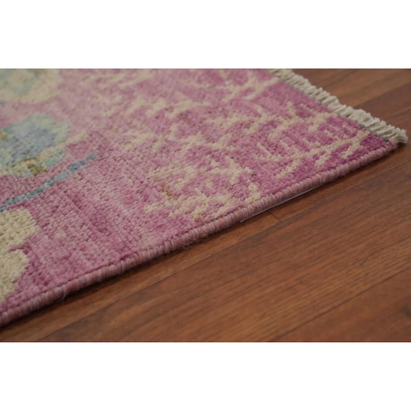 Hand Knotted Traditional Wool Blue Floral Area Rug - 11' 6'' X 8' 9''