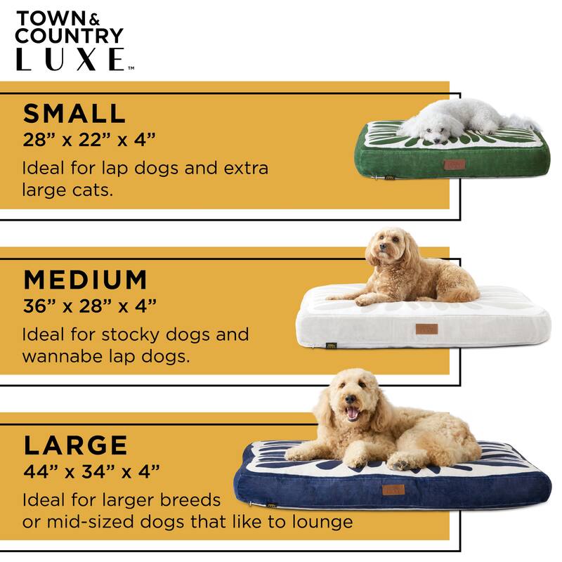 TOWN & COUNTRY LUXE CuddleTown Matisse Pillow Crate Mat Reversible Pet Bed Navy Blue for Large Dogs