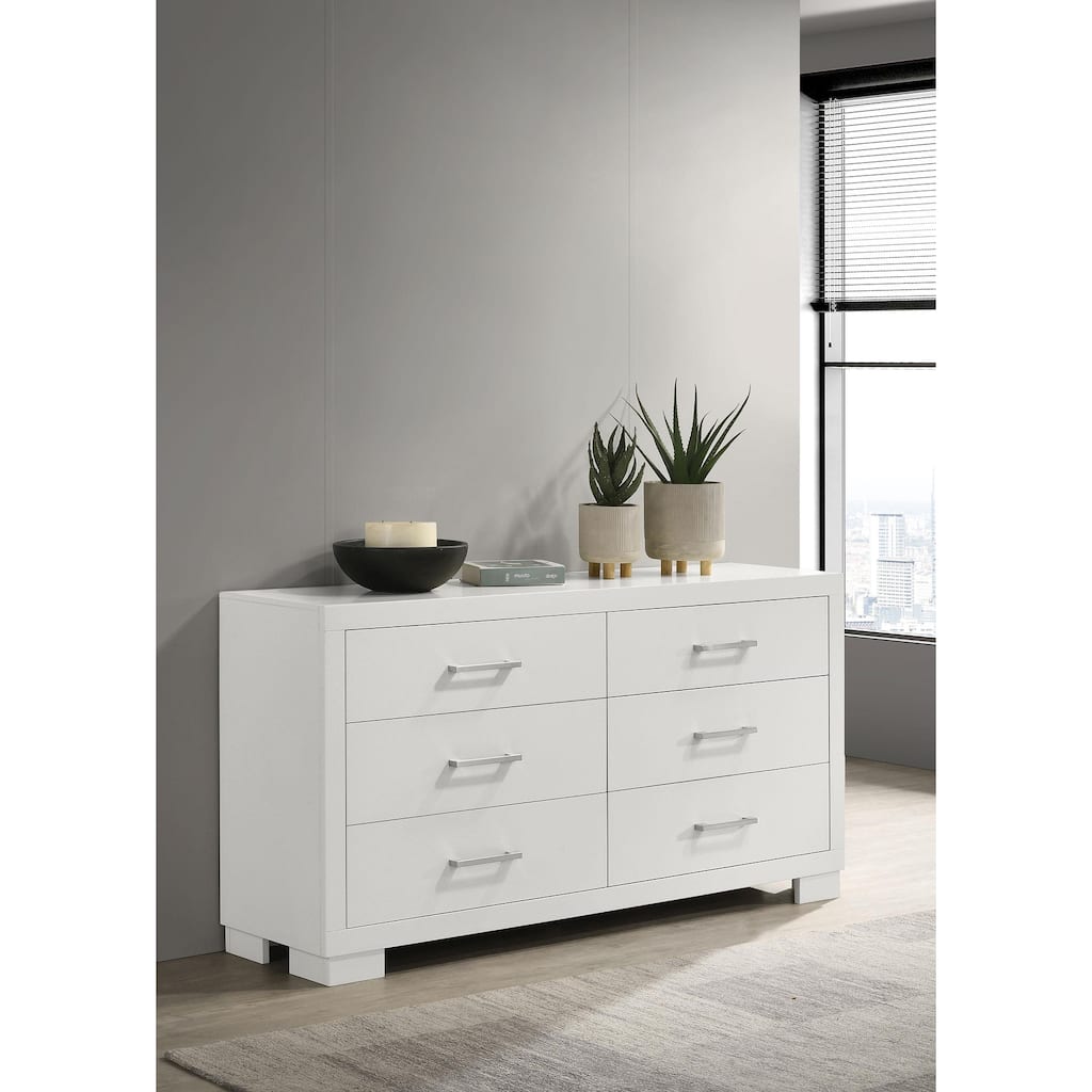 Jessica Contemporary Wood 6-drawer Dresser Cream White