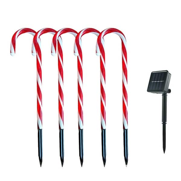LED battery operated candy cane outdoor garden lights for xmas decor