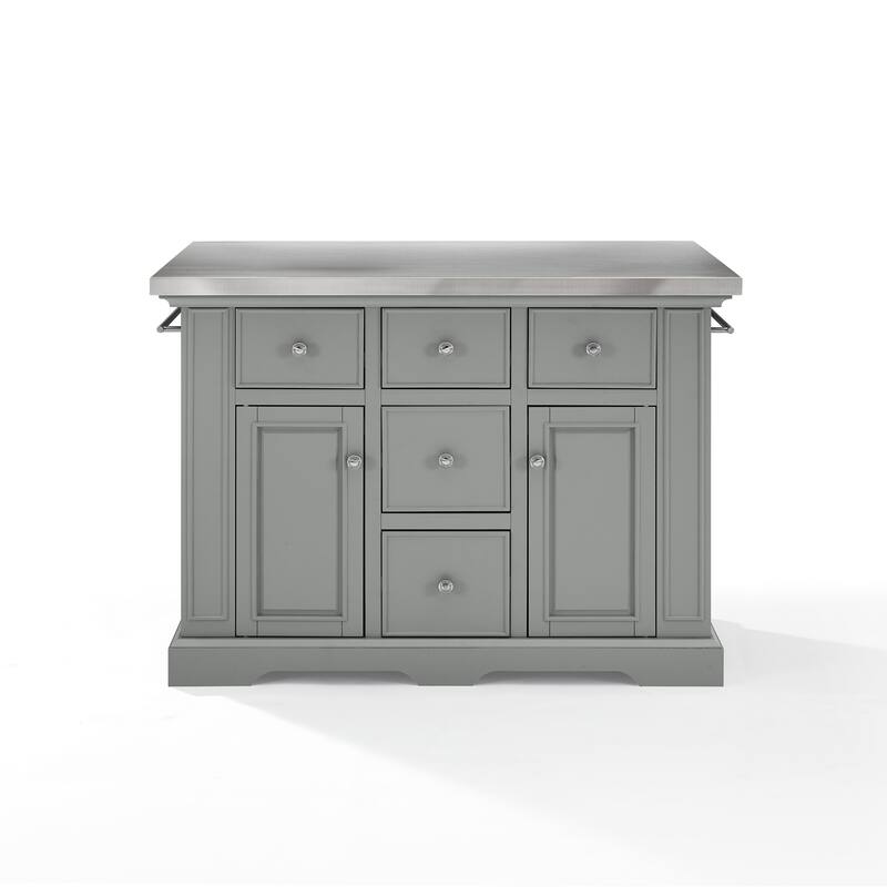 Crosley Julia Grey Stainless Steel Top Kitchen Island - 50 "W x	32 "D x 36 "H