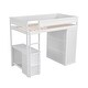 preview thumbnail 7 of 15, Modern Twin Size Wood Loft Bed With Wardrobes And 2-Drawer Desk With Cabinet,Large Storage Space