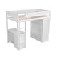 preview thumbnail 7 of 14, Wood Twin Loft Bed with Wardrobes and Integrated Desk