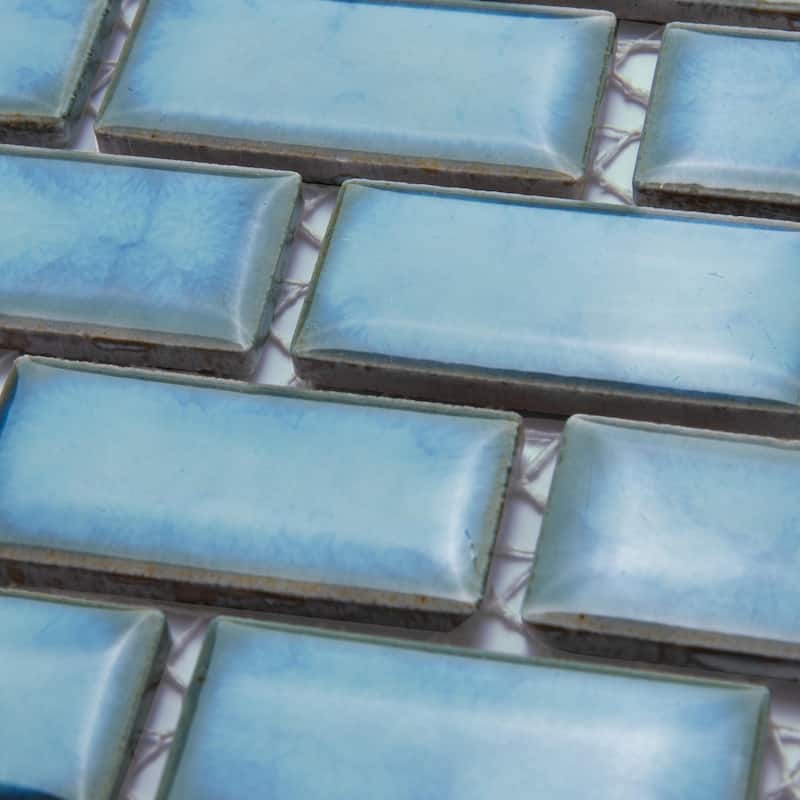Merola Tile Hudson Subway Marine 11-3/4" x 12" Porcelain Floor and Wall Tile