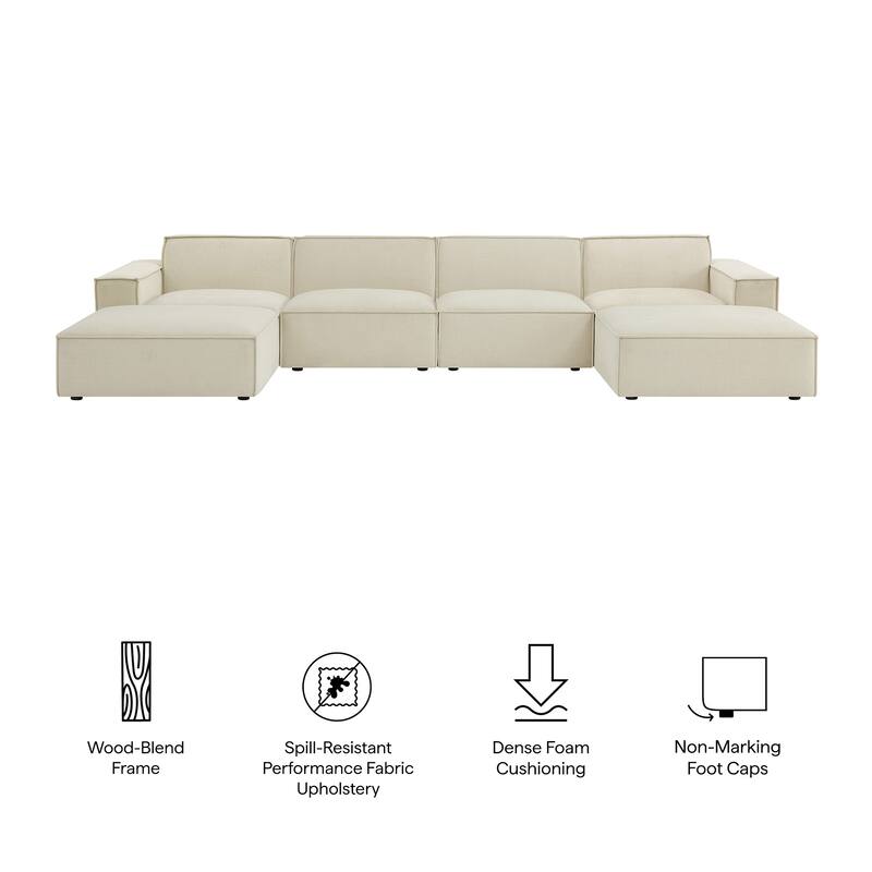 Restore 6-Piece Performance Fabric Upholstered Modular Sectional Sofa