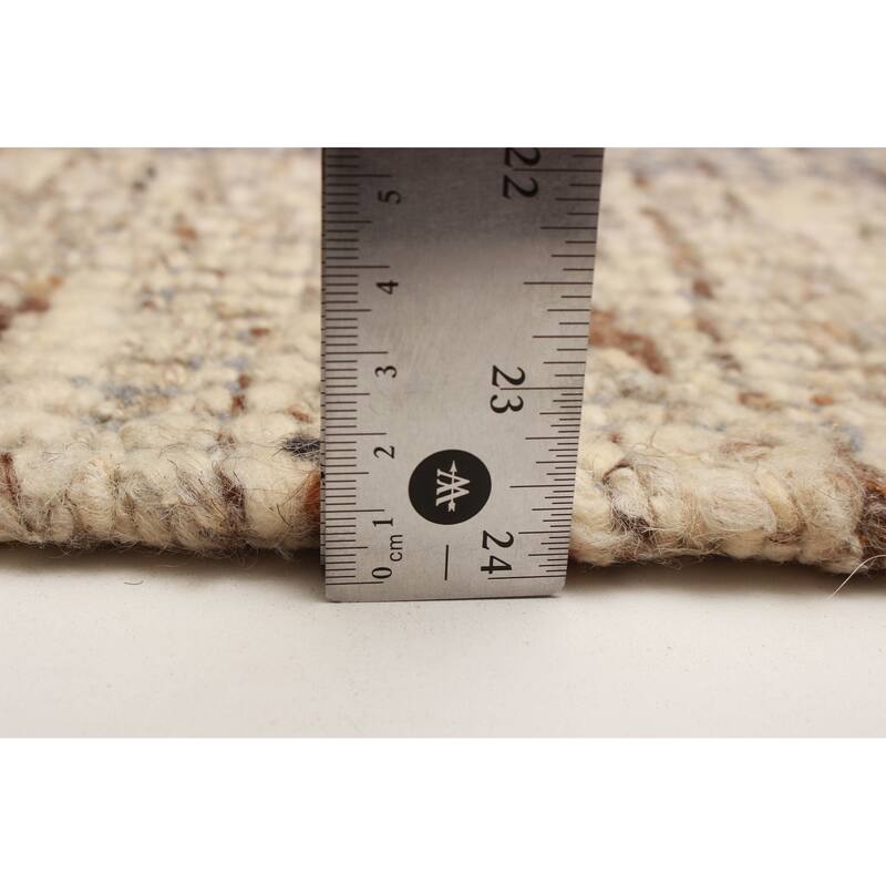 ECARPETGALLERY Braid weave Sienna Beige Wool Rug - 5'2 x 7'6