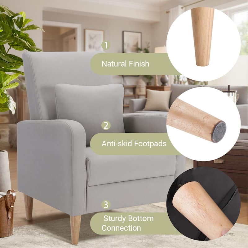Fabric/Leather Modern Accent Chairs with Lounge Seat