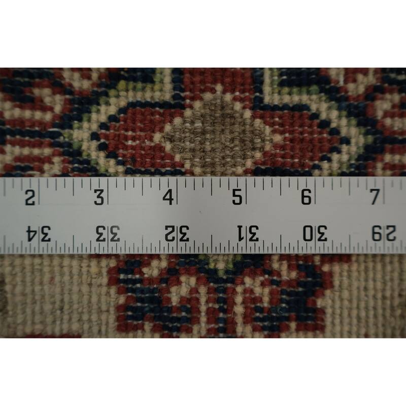Hand Knotted Oriental 100% Wool Carpet Traditional Geometric Beige & Ivories Kazak Area Rug - 4' 11'' X 3' 4''