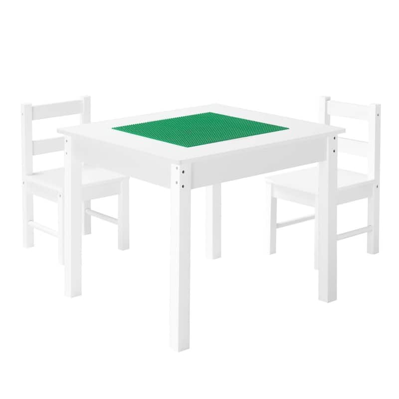 Toddler Table and Chair Set with Double-Sided Tabletop - 25.6 x 25.6 x 20.94 in
